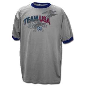  Team USA Eagle Ringer Short Sleeve Tee Shirt: Sports 