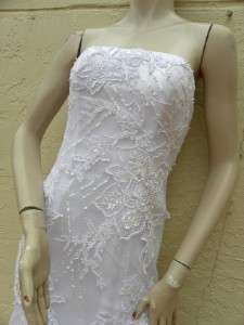 100% authentic SEAN COUTURE amazing white embroidered and beaded 