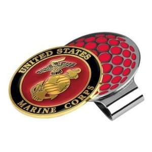 Marine Corps MILITARY Hat Golf Clip With Ball Marker:  
