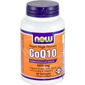 Now CoQ10 600mg with Vitamin E, 60 Softgel: Health 
