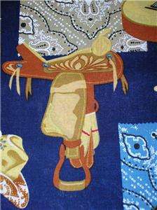 New Western Rodeo Cow Cowboy Boots Bandana Fabric BTY  