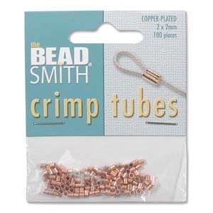   Copper Plated Crimp Beads 2 X 2mm (100 Crimps): Arts, Crafts & Sewing