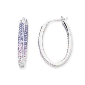   & Crystal Inside Outside Oval Hoop Earring: CleverEve: Jewelry