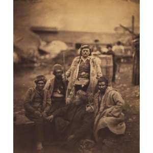 1855 Group of Croats SUMMARY Five Croat laborers posed for group 