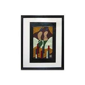  NOVICA Cubist Painting   Threadwork, Ourselves