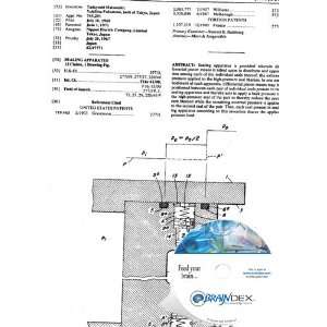  NEW Patent CD for SEALING APPARATUS 