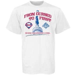   White 2008 MLB National League Champions Reverse the Curse T shirt