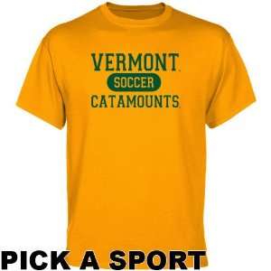  Vermont Catamounts Gold Custom Sport T shirt  