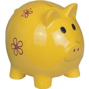  Cute Yellow Piggy Bank With Flower Design Collection 