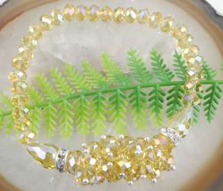 Crystal rondelle Faceted beads Bracelet 7 L3565  