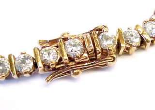 Cubic Zirconia Accented / Gold Plated Sterling Silver Tennis Bracelet 