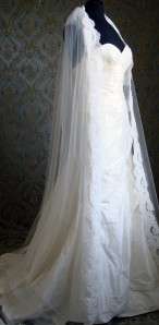 Luxurious Cathedral Lace Edge Bridal Petal Veil by IHeartBrideV BJP1C 