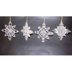  3.5Acrylic Snowflake Ornament Four Assorted Case Pack 312 