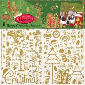  Scrapbooking Dazzles Stickers Happy Christmas Gold Electronics