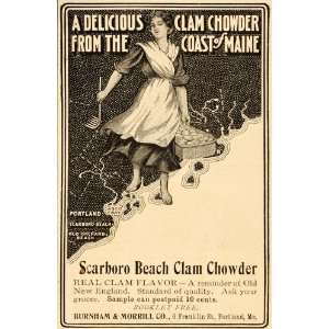  1905 Ad Scarboro Beach Clam Chowder Burnham Morrill 