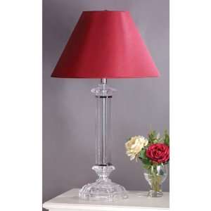   Light Table Lamp, Satin Nickel, Glass,, Fabric Shade, B9003