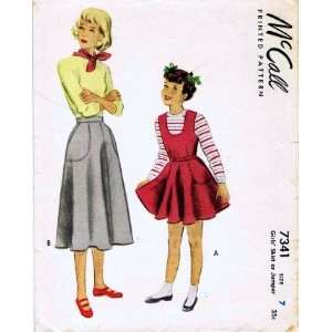   7341 Sewing Pattern Girls Skirt Jumper Size 7: Arts, Crafts & Sewing