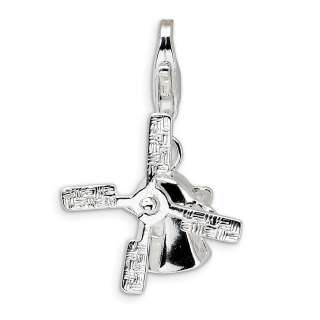 Sterling Silver Moveable Windmill Lobster Clasp Charm  