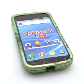 Green Daisys Hard Case Snap On Cover For Samsung Galaxy S2 (T Mobile 