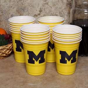   Wolverines Maize Game Day 24 Pack 18oz. Plastic Cups