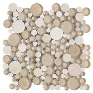   CREMA MARFIL Mosaic Tiles with Glossy & Matte Glass: Home Improvement