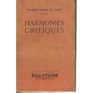  harmonies critiques martin du gard maurice Books