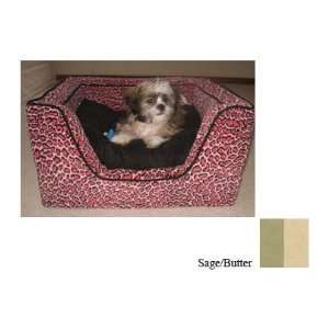    Snoozer Luxury Square Pet Bed, Large, Sage/Butter