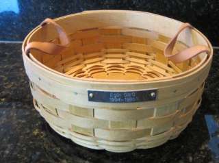 Royce Craft Baskets Ohio Serving Basket Round Leather Handles 1994 