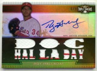 2011 Triple Threads ROY HALLADAY Jersey~Autograph #6/9 *Phillies* Auto 