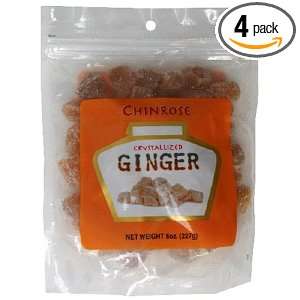 ChinRose Crystallized Ginger, Gift Pack, 8 Ounce Box (Pack of 4 