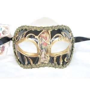  Black Colombina Commedia Venetian Masquerade Mask