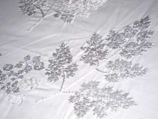   KING Duvet Cover Embroidered White Leaves DECORATIVE PILLOW  