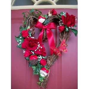  Delectable Dipped Strawberry and Roses Heart Wreath   18 