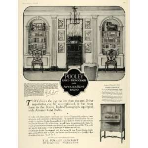  1925 Ad Pooley Radio Phonograph Atwater Kent Cabinet 
