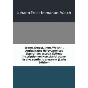   confiniis ervtarvm (Latin Edition) Johann Ernst Immanuel Walch Books