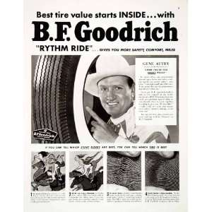  1950 Ad Silvertown Tires BF Goodrich Gene Autry Cowboy 