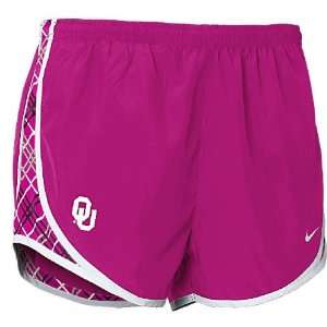  Womens Oklahoma Sooners Pink Nike FIT Dry Tempo Running Shorts 