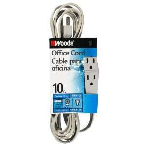  Woods 5607 10 Foot 3 Outlet Extension Cord, Gray