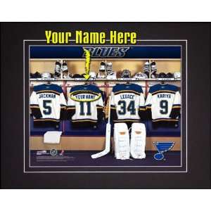St. Louis Blues Customized Locker Room 12x15 Matted Photograph:  