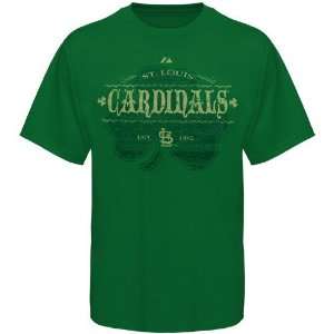   Louis Cardinals Kelly Green Irish Baseball T shirt