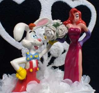 Roger Rabbit Wedding Cake Topper Glasses Knife LOT  
