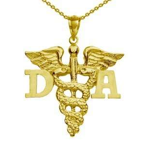 NursingPin   Dental Assistant DA Charm with Necklace in 
