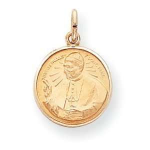  14k Gold Pope John Paul II Medal Charm Jewelry