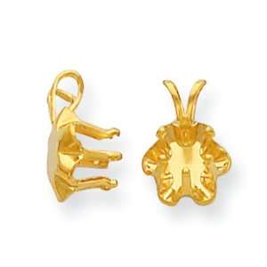  14k Goldy Round 6 Prong Buttercup Snap In 4.0mm Pendant 