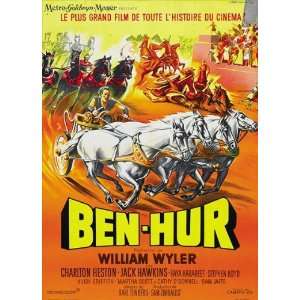 Ben Hur Poster French 27x40 Charlton Heston Jack Hawkins Stephen Boyd 