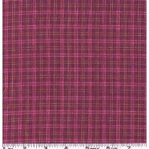  45 Wide Rosie ODay Plaid Burgundy & Rose Fabric By The 