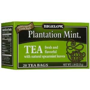 Bigelow Plantation Mint Tea Bags, 20 ct Grocery & Gourmet Food