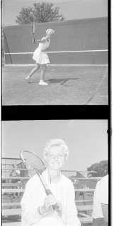   2x2 negatives of Patsy Rippy,tennis player,at Lake Bluff.July 24 1963