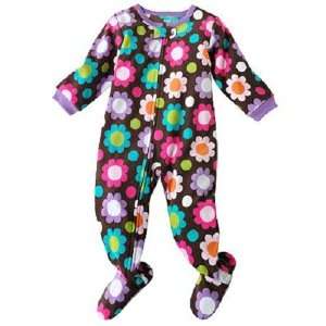   Brown Flower Power Fleece Footed Blanket Sleeper (3t) 3 Toddler: Baby
