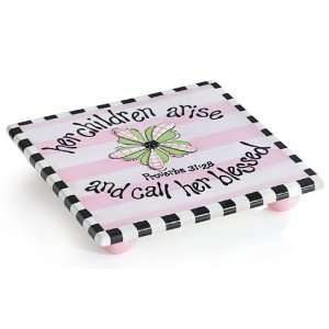 Blessed Mom Hand painted Ceramic Trivet:  Kitchen & Dining